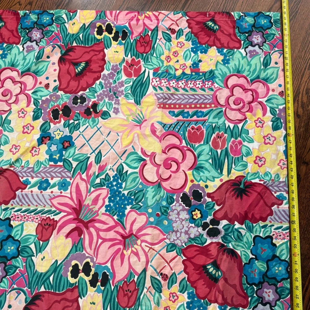 VTG Martex Floral Shower Curtain Colorful 71 x 68 Made USA Statement 80s 90s